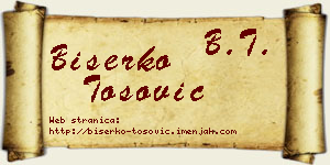 Biserko Tošović vizit kartica